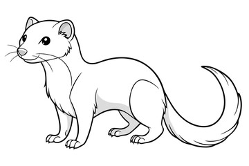 coloring page line art the weasel black vector
