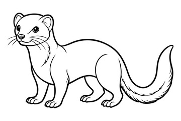 coloring page line art the weasel black vector