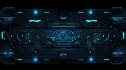 Obraz premium Futuristic Technological Interface with Intricate Circuitry and Glowing Lights
