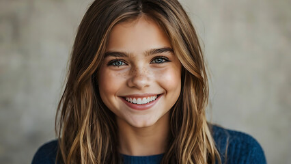 portrait of a young woman, woman, smile, beauty, smiling, face, people, person, teenager, teen, model, hair, closeup, teeth, brunette, one, fashion, cute, lady, happiness, 4K image