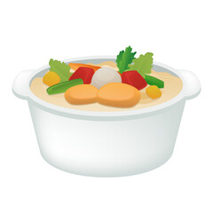 Pot of Food Emoji Icon Illustration Sign. Cooking Vector Symbol Emoticon Design Vector Clip Art.