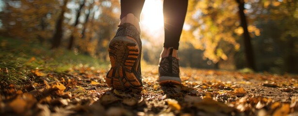 The Jogger Enjoying a Scenic Autumn Run Through Colorful Leaves.