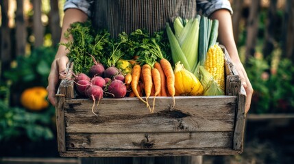 The vibrant basket of freshly harvested vegetables ready for culinary delights.