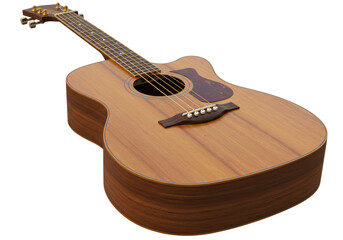Fototapeta premium Isolated Acoustic Guitar with Natural Wood Finish