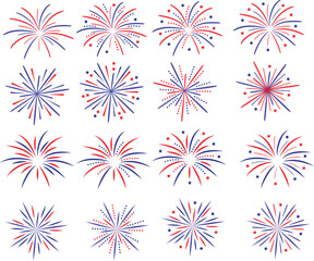 Set of Fireworks for Decoration