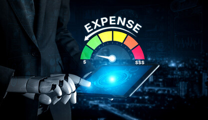 Obraz premium AI helps track expense and cost data, monitor financial activity, and optimize spending for budgeting and financial control Vouch