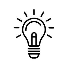 Bright Idea Light Bulb Icon, Innovation Concept