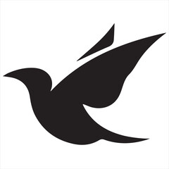 Obraz premium Minimal Silhouette Bird Logo Vector Illustration – Modern Flat Design Flying Bird Icon in Black and White – Clean, Simple, Editable Graphic for Branding, Nature, and Wildlife Concepts
