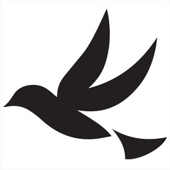 Obraz premium Minimal Silhouette Bird Logo Vector Illustration – Modern Flat Design Flying Bird Icon in Black and White – Clean, Simple, Editable Graphic for Branding, Nature, and Wildlife Concepts