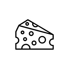 Line Art Drawing of a Slice of Swiss Cheese