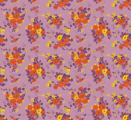 Vintage Floral Repeat Pattern for Textile Use