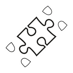Puzzle Piece Icon: Solution, Teamwork, Connection