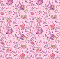 Vintage Floral Repeat Pattern for Textile Use