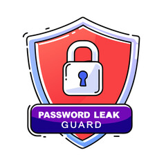 Password Leak Guard Shield Icon for Cybersecurity Awareness, Digital Protection Blogs, and Online Privacy Articles  