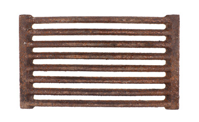 cast iron industrial stove grate isolated on white background