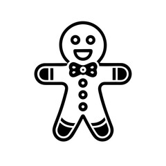 Happy Gingerbread Man Cookie Icon, Christmas Treat