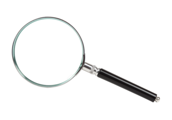 Isolated Classic Magnifying Glass with Black Handle