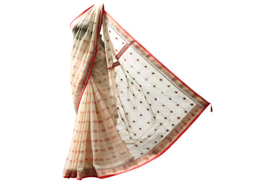  bangladeshi jamdani sari isolated on white background PNG ,AI GENERATED