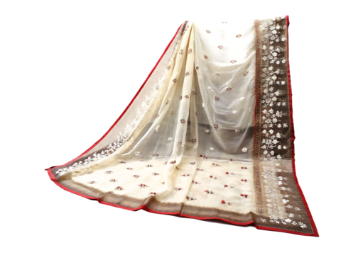 bangladeshi jamdani sari isolated on white background PNG ,AI GENERATED - Powered by Adobe