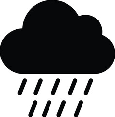 Black cloud with falling rain silhouette