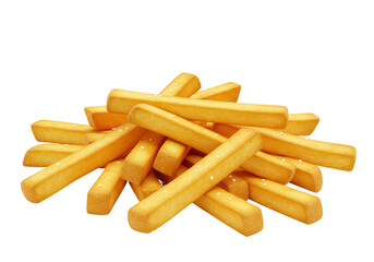Isolated Pile of Golden Brown French Fries