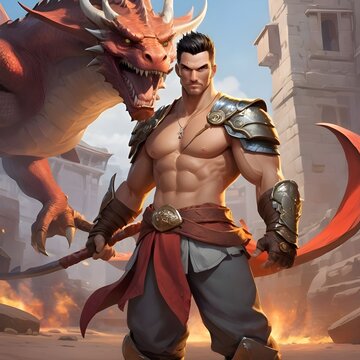  Flames collide with blades, wings slice through air, and power surges across stylized panels—blending fantasy creatures with heroic combat