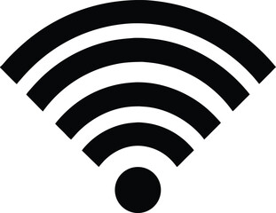 Wireless Signal: A minimalist graphic representation of a wireless signal, emanating outwards, visually communicating connectivity and communication, and a universal icon.