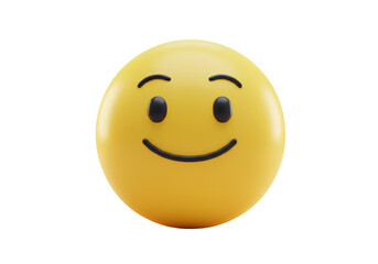 Isolated Yellow Smiling Emoji Face with Cheerful Expression