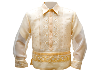   filipino barong tagalog isolated on white background PNG, AI GENERATED