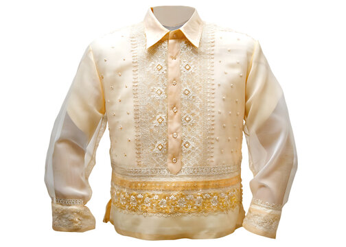   filipino barong tagalog isolated on white background PNG, AI GENERATED