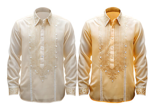   filipino barong tagalog isolated on white background PNG, AI GENERATED
