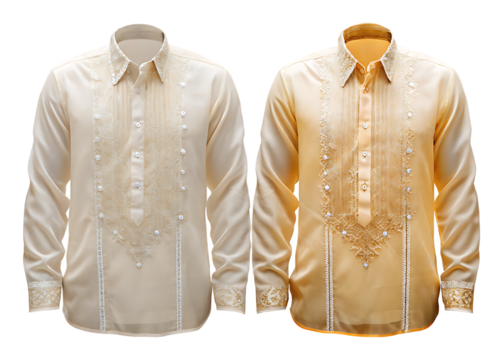   filipino barong tagalog isolated on white background PNG, AI GENERATED