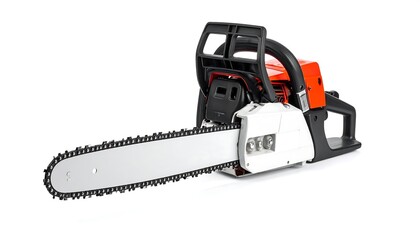 Chainsaw on white background