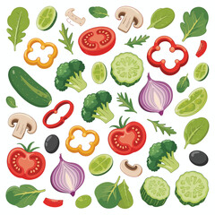 Colorful Fresh Vegetable Pattern
