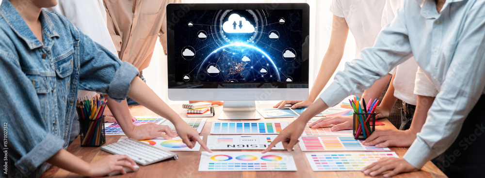 Poster cloud computing software for brisk remote work and personal data storage