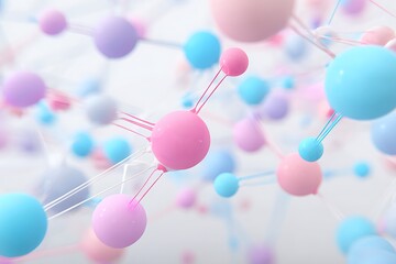Colorful spheres connected by translucent lines, forming a complex molecular structure.