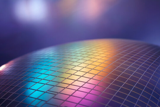 A close-up macro photograph of a curved surface with a grid pattern of small squares.  - Powered by Adobe
