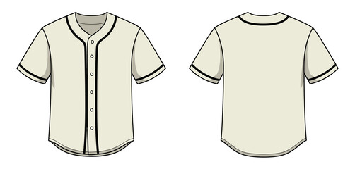 Cream Baseball Jersey Design Front and Back View