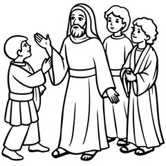Jesus kids coloring page design