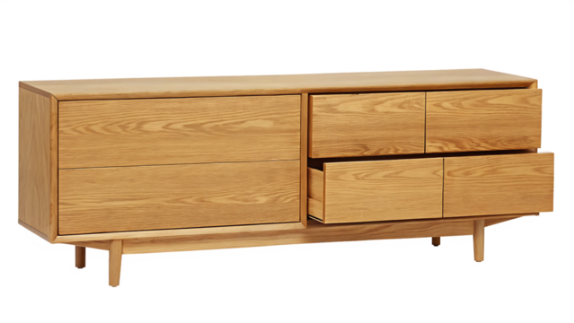  scandinavian floating sideboard isolated on white background PNG, AI GENERATED