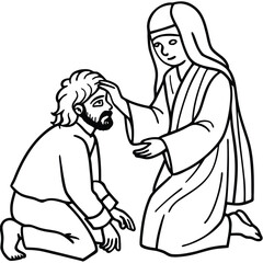 Jesus kids coloring page design