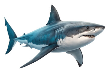 Naklejka premium Majestic Shark, a Powerful Ocean Predator , isolated on white background PNG