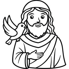 Jesus kids coloring page design