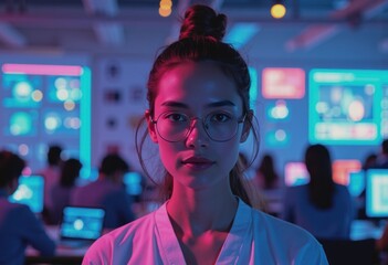 Creative mentor in an educational environment with a vibrant atmosphere