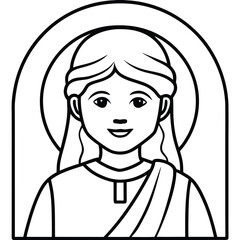 Jesus kids coloring page design