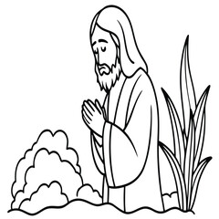 Jesus kids coloring page design
