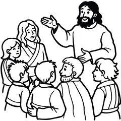 Jesus kids coloring page design