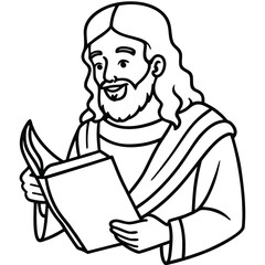 Jesus kids coloring page design