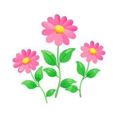 Pink Flower Illustration Floral Design Element Botanical Art Nature Graphic