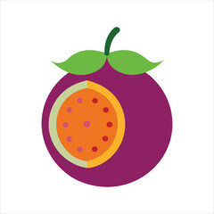 Tropical Passion Fruit Vector Icon
